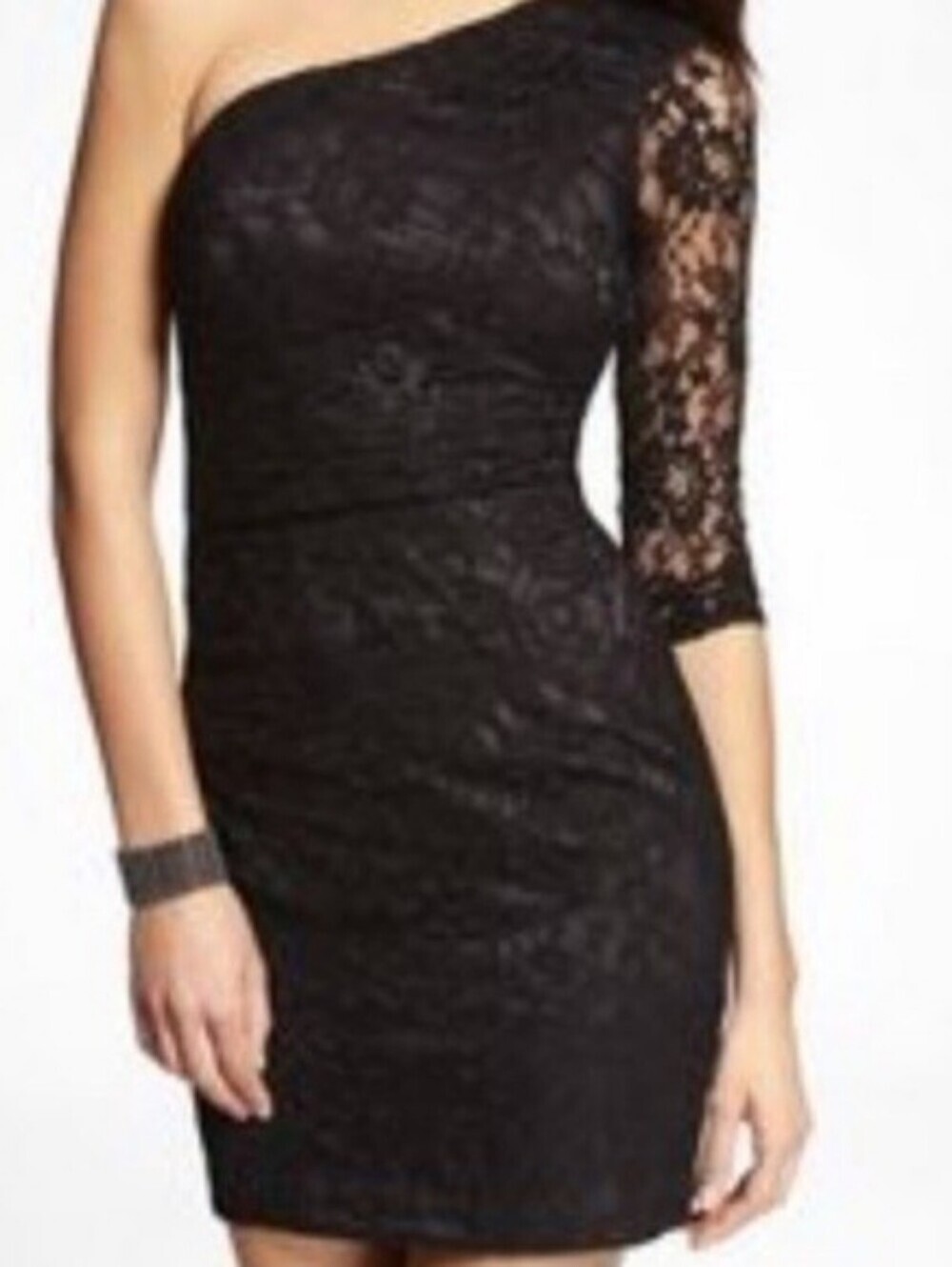 New Black Lace One Shoulder Women’s Dress